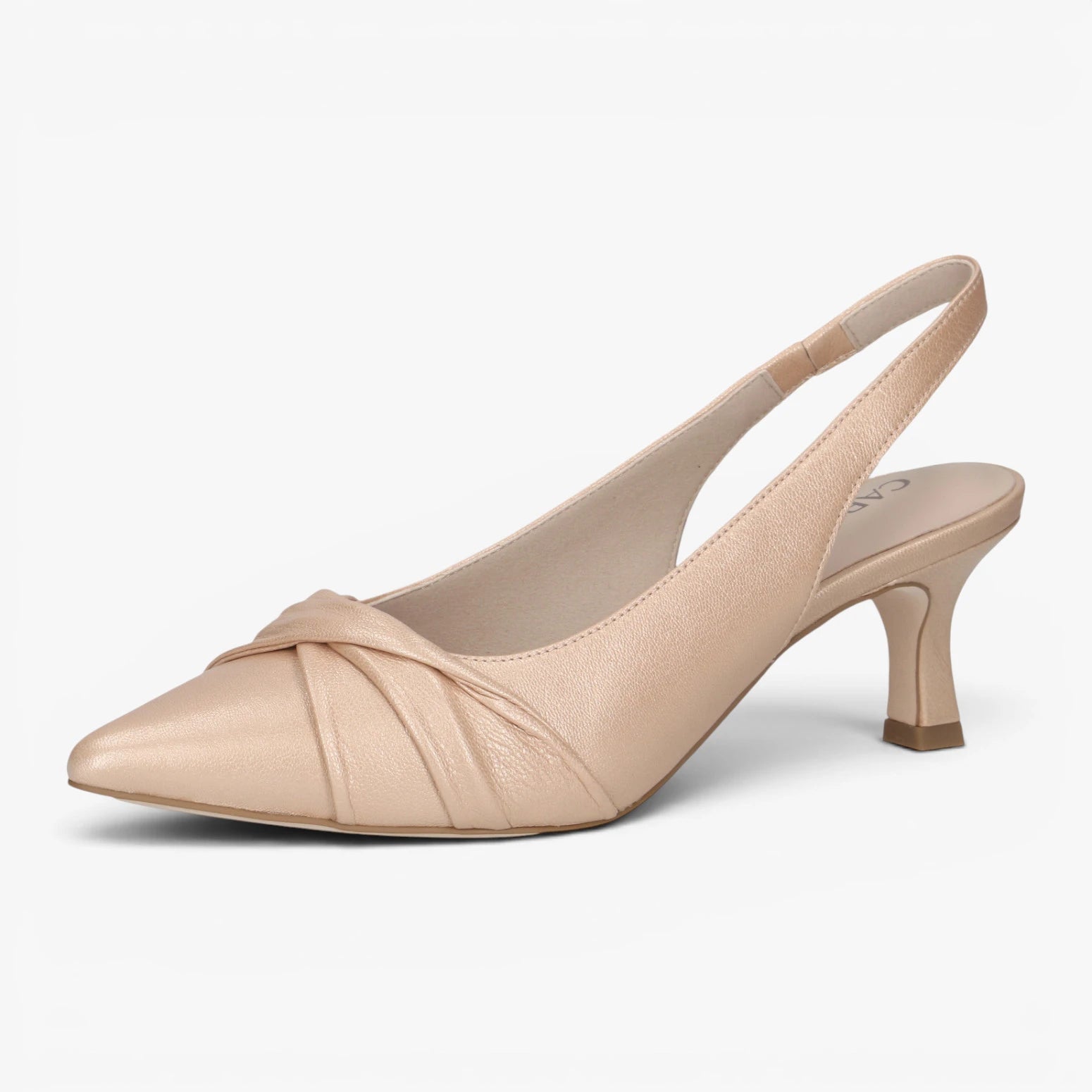 Caprice Beige Slingback Court Shoes with Queenie Heel – 9-29600-46 433