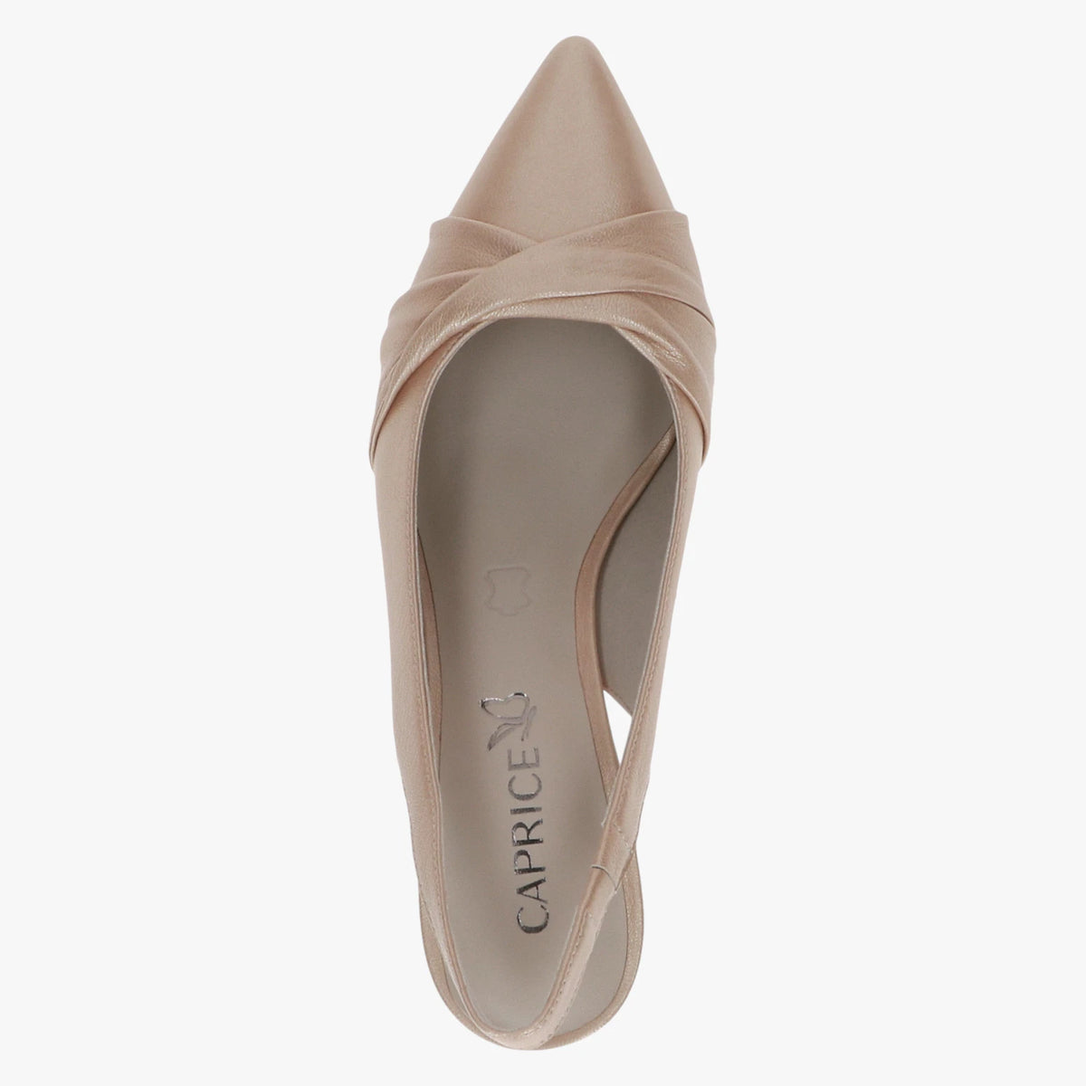 Caprice Beige Slingback Court Shoes with Queenie Heel – 9-29600-46 433