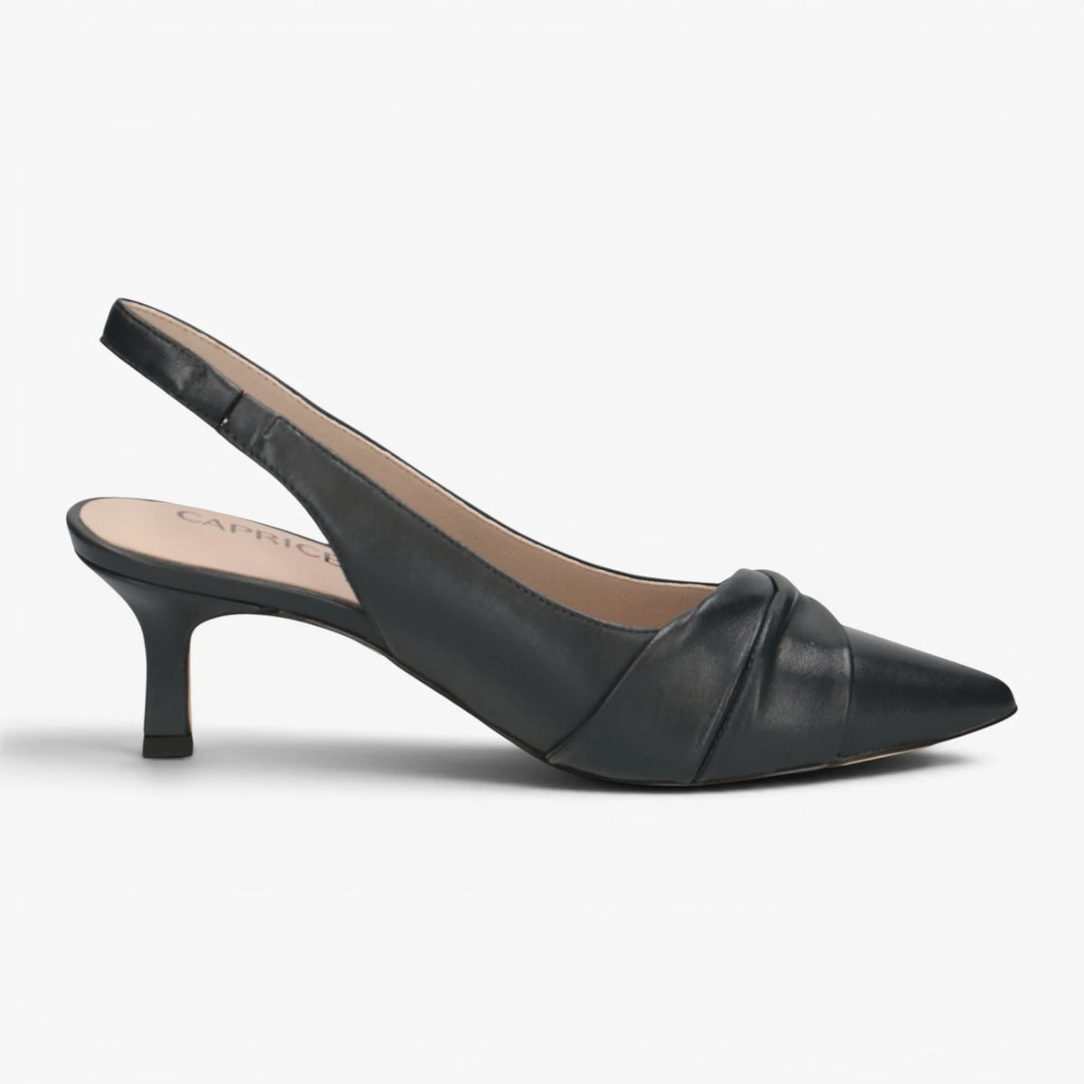 Caprice Navy Slingback Court Shoes with Queenie Heel – 9-29600-46 855