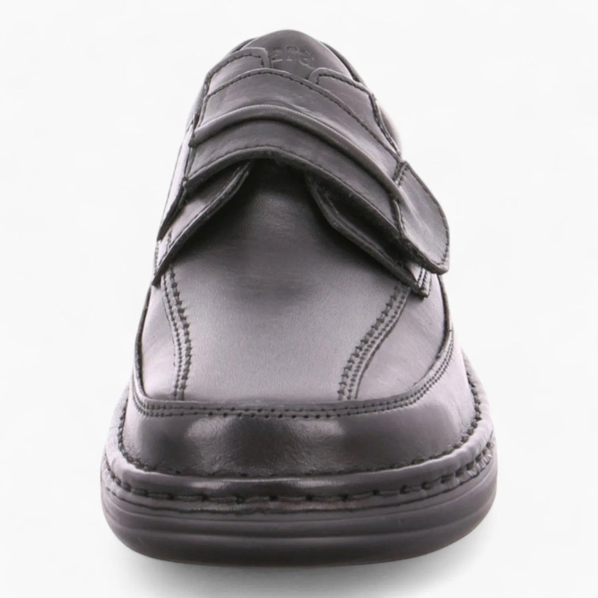 Ara Men's Extra Wide Black Leather Velcro Shoes – Smooth Leather & Removable Footbed - Leavys Shoes