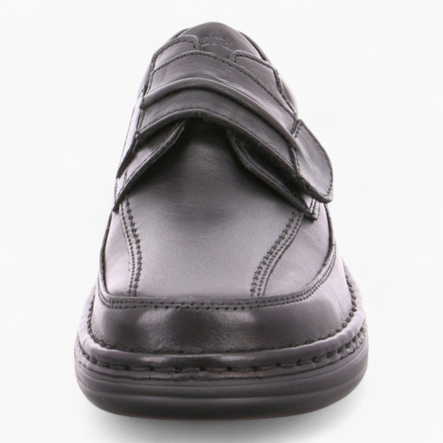 Ara Men's Extra Wide Black Leather Velcro Shoes – Smooth Leather & Removable Footbed