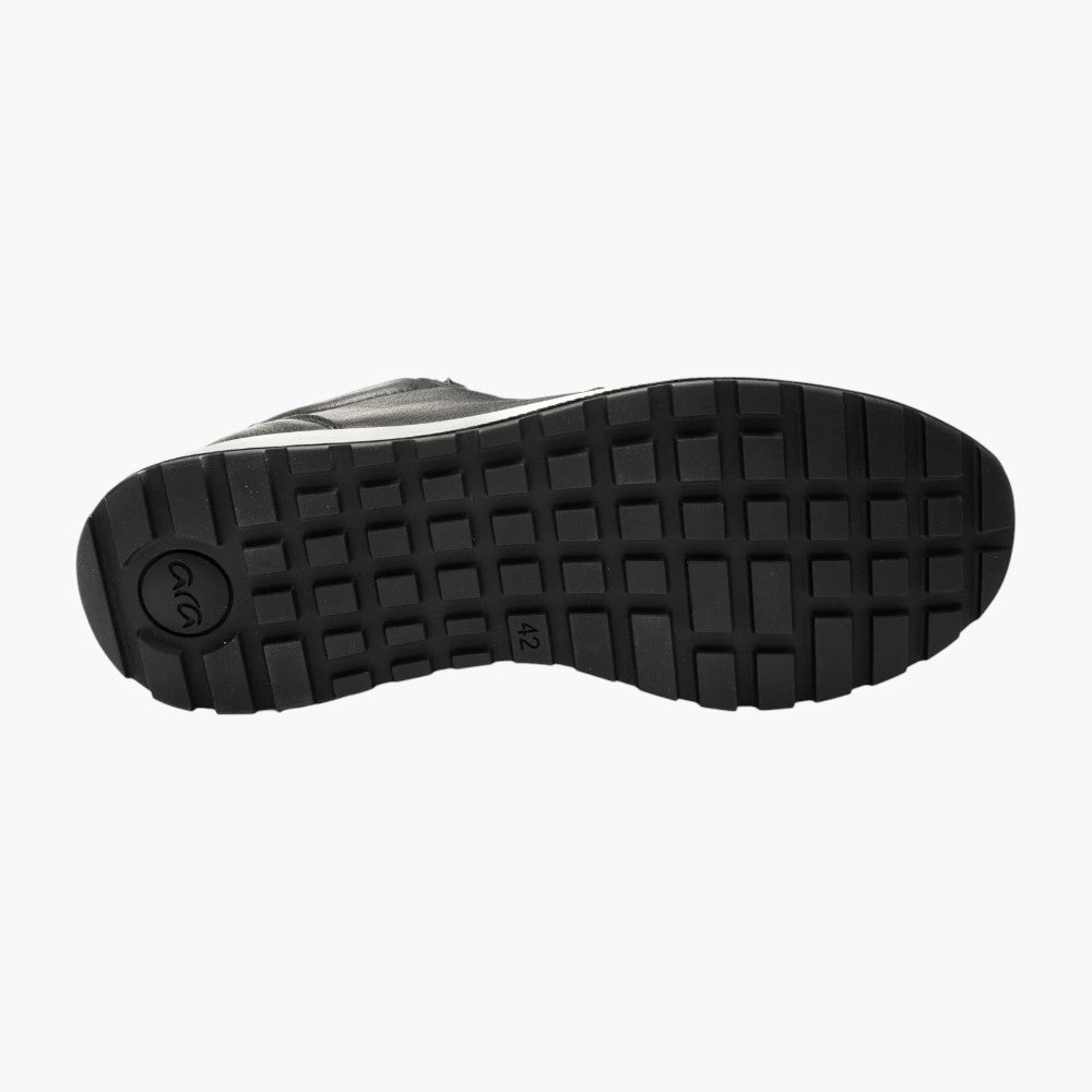 Ara Matteo Black Leather Men's Lace-Up Trainers