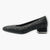 Ara Black Leather Court Shoes with Geometric Design and Silver Heel Detail - Leavys Shoes