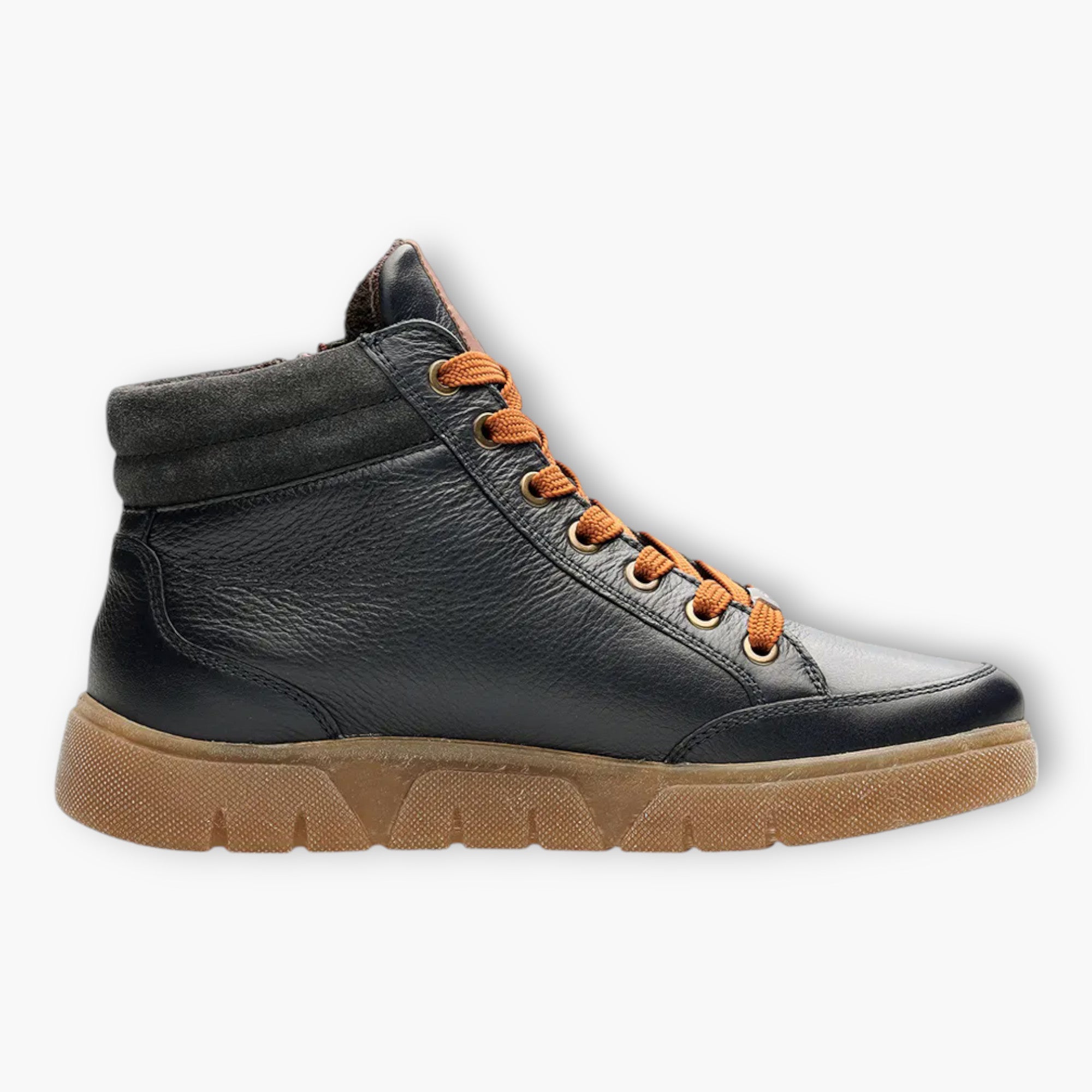 Ara Navy Ankle Boots with Orange Laces & Gum Sole - Wide Fit & Comfortable