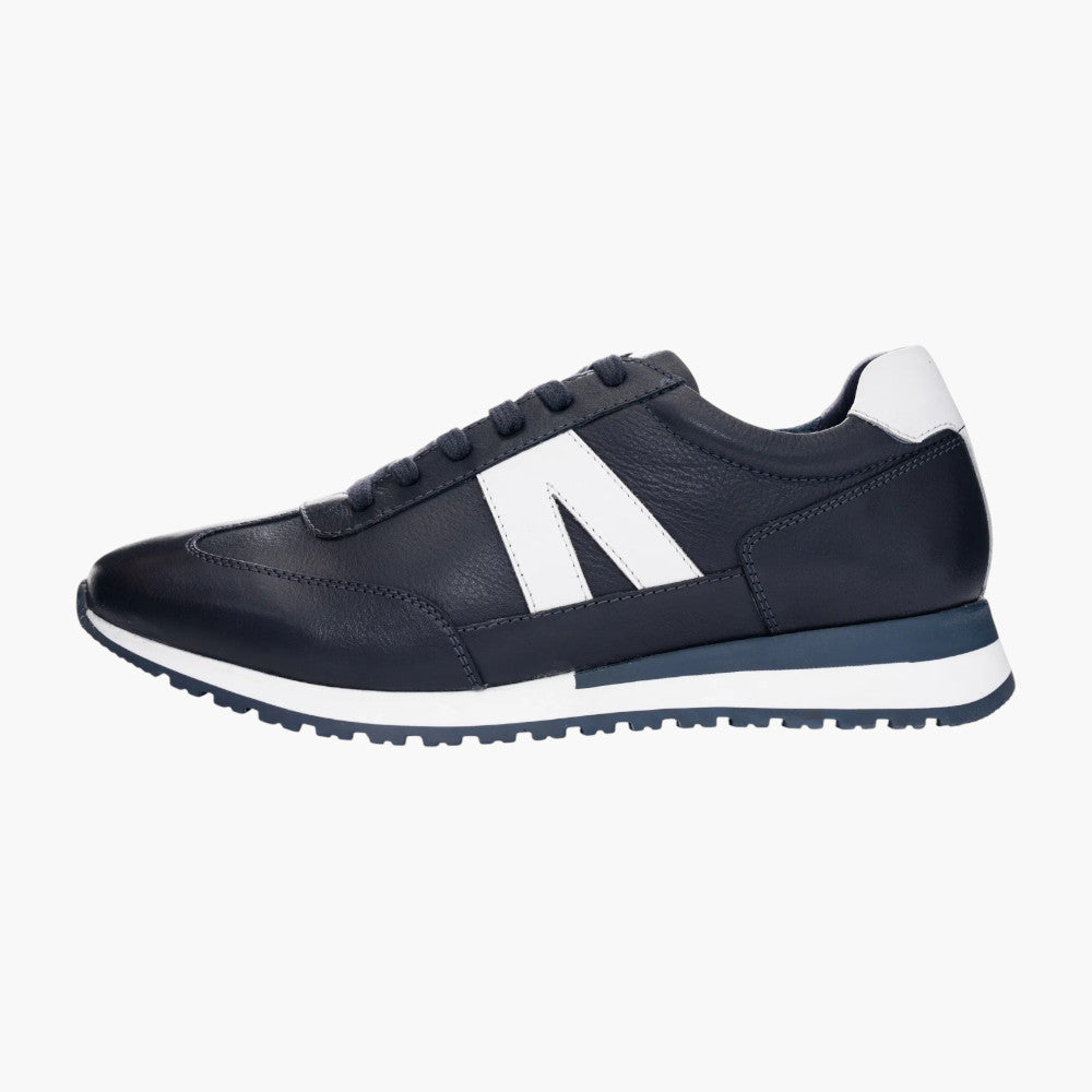 Ara Gino Men's Blue Leather Lace-Up with Zip & Bamboo Lining