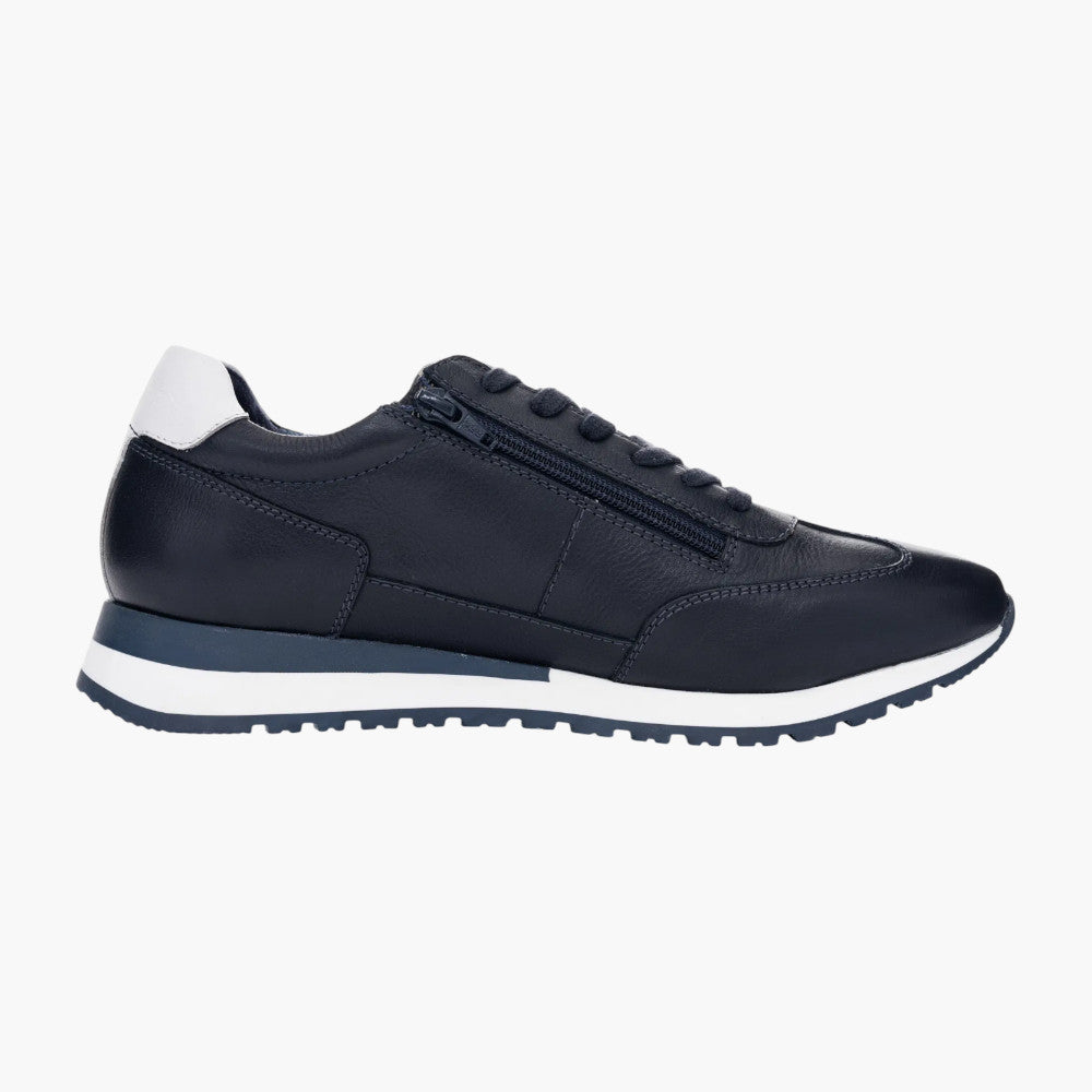 Ara Gino Men's Blue Leather Lace-Up with Zip & Bamboo Lining