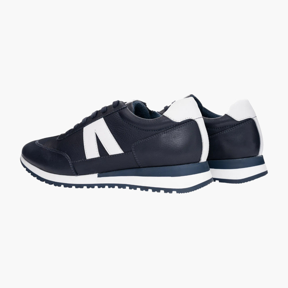 Ara Gino Men's Blue Leather Lace-Up with Zip & Bamboo Lining