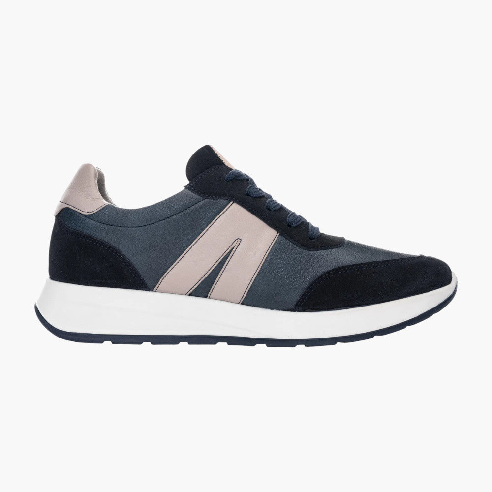 Ara Men's Lace-Up Trainer in Blue & Pebble with HighSoft Comfort