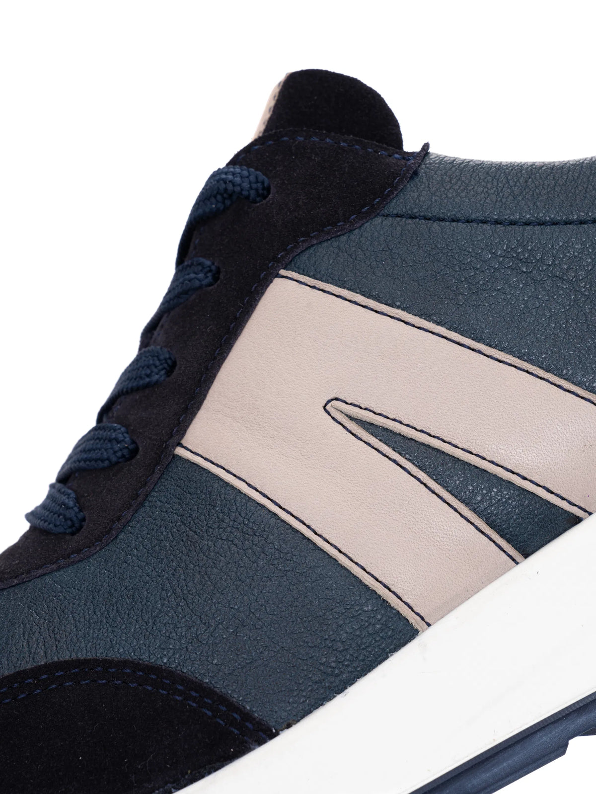 Ara Men's Lace-Up Trainer in Blue & Pebble with HighSoft Comfort - Leavys Shoes