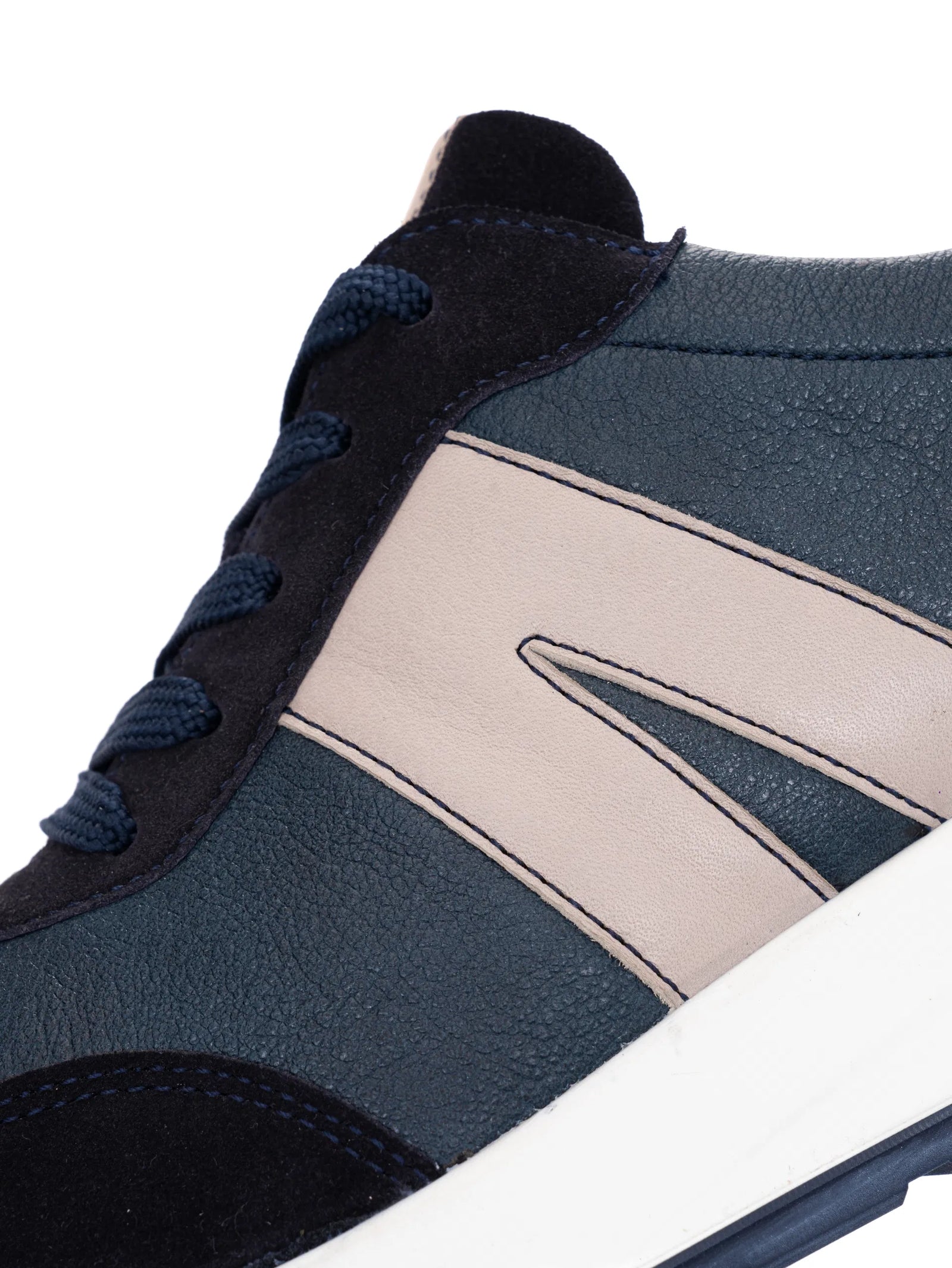 Ara Men's Lace-Up Trainer in Blue & Pebble with HighSoft Comfort - Leavys Shoes