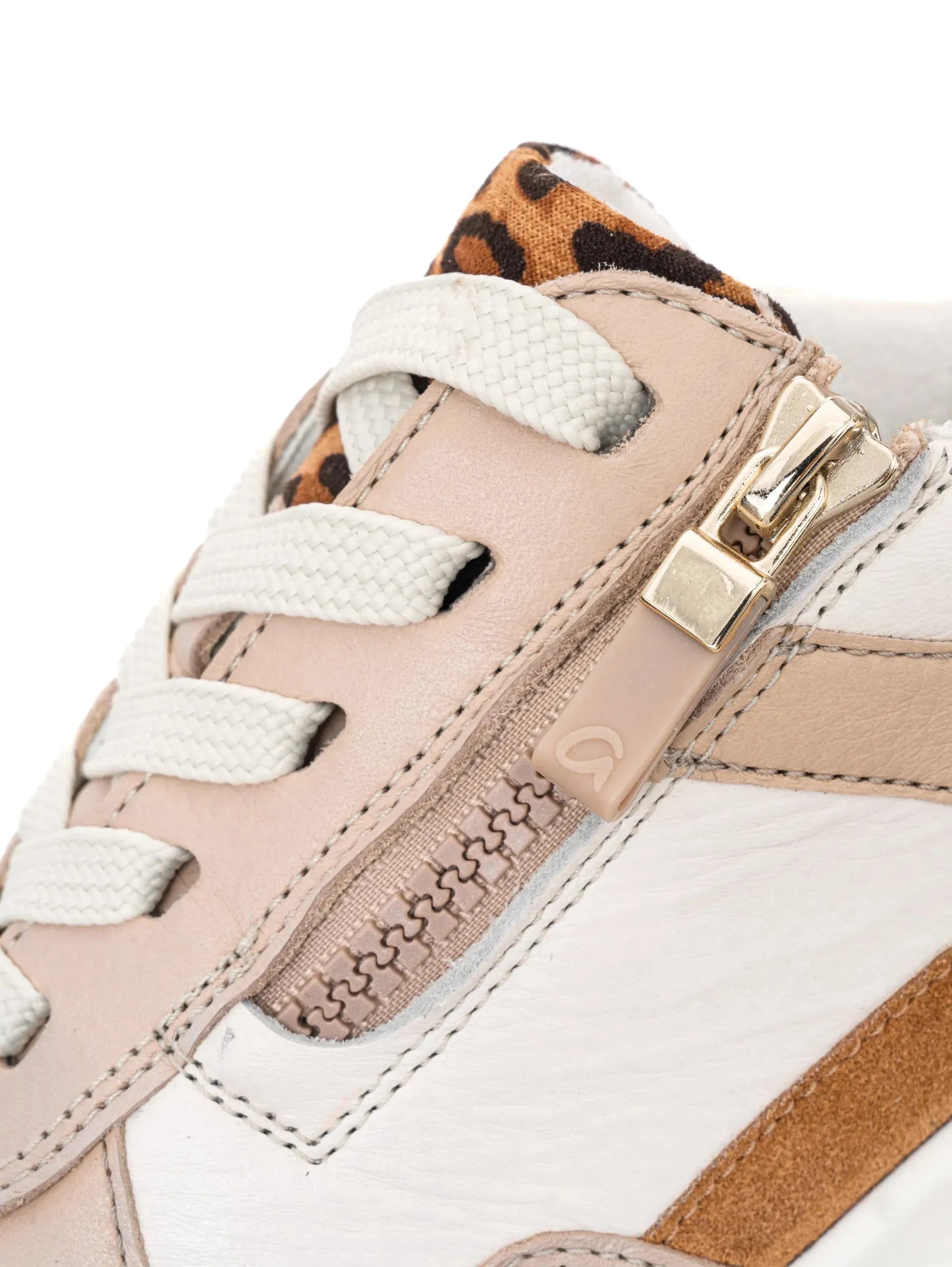 Ara Garda Beige Leather Trainer – Stylish & Comfortable Wide Fit - Leavys Shoes