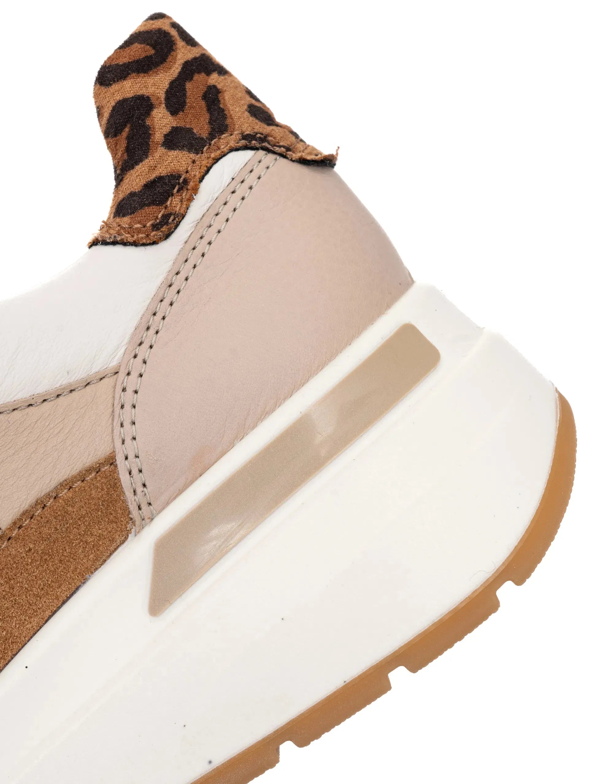 Ara Garda Beige Leather Trainer – Stylish & Comfortable Wide Fit - Leavys Shoes