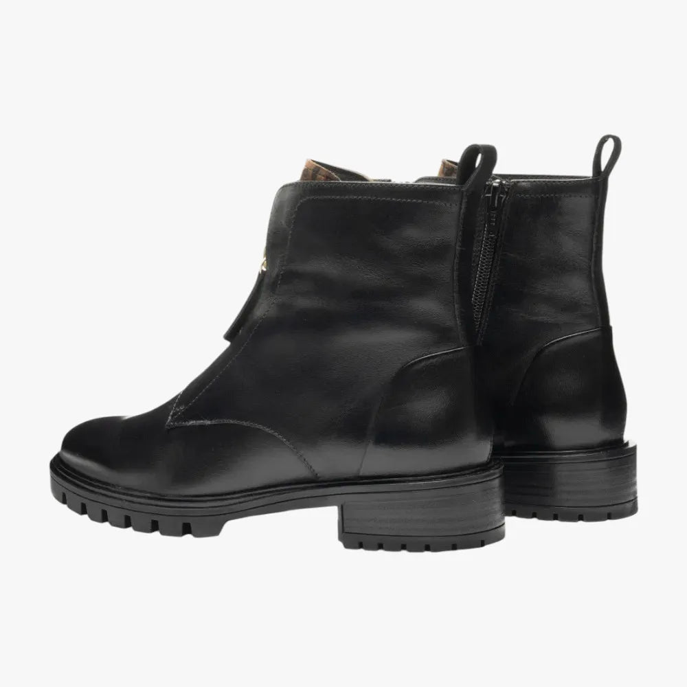 Ara Tulsa Zip-Front Leather Ankle Boots – Black