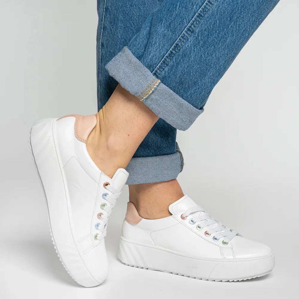 Ara White Trainer (Wide Fit) Monaco