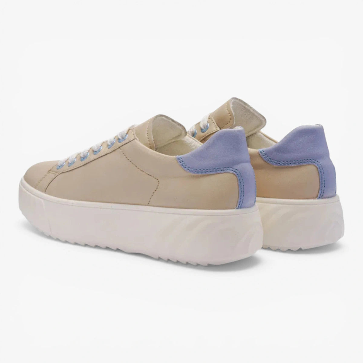 Ara Beige Blue Trainer (Wide Fit) Monaco