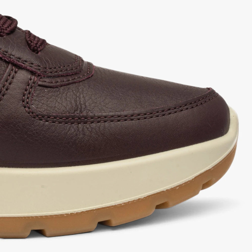 Ara New York Merlot Leather Wide Fit Trainer with Zip