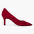 Tamaris Red Suede Leather Heels with 7.5 cm Pointed Toe - Leavys Shoes