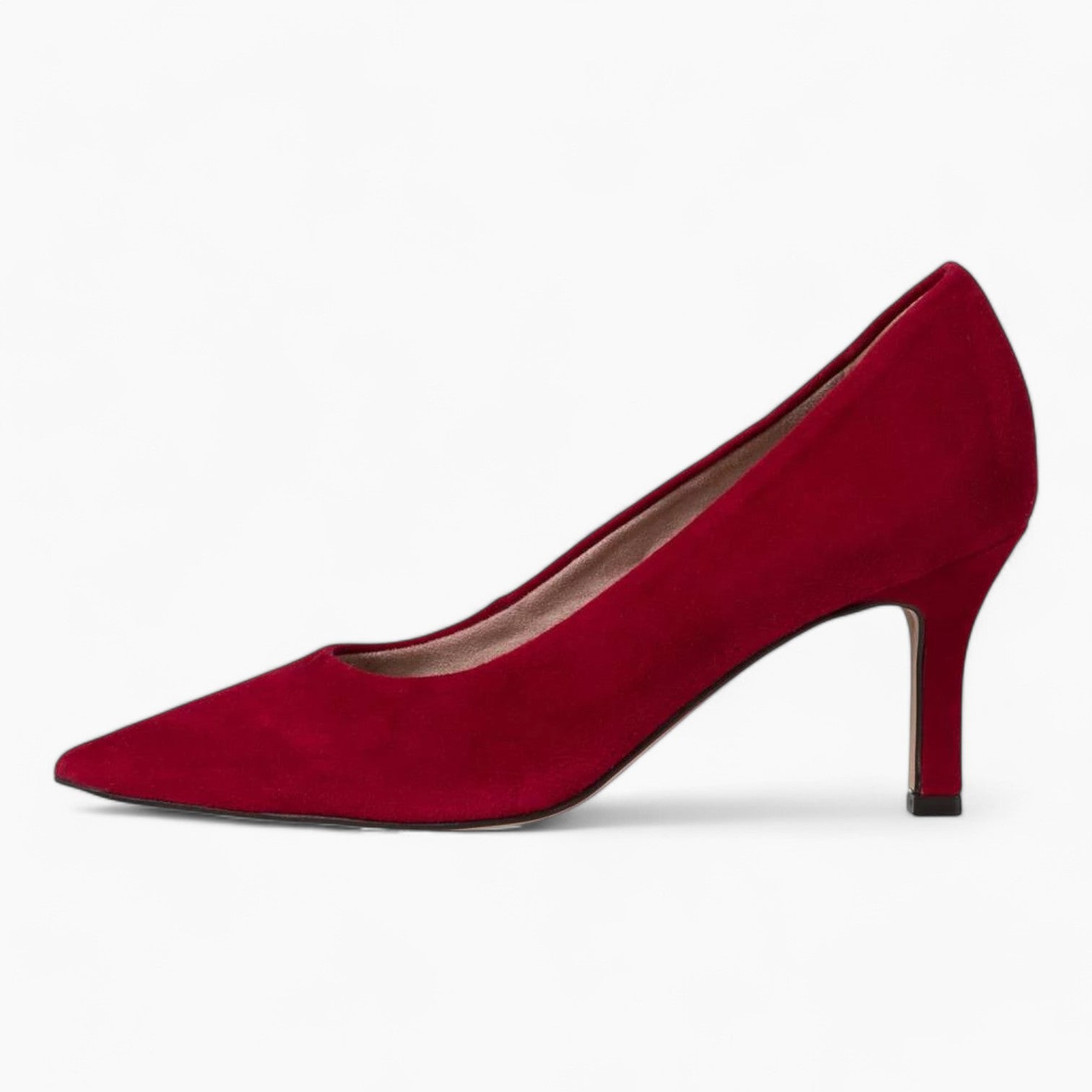 Tamaris Red Suede Leather Heels with 7.5 cm Pointed Toe