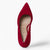 Tamaris Red Suede Leather Heels with 7.5 cm Pointed Toe - Leavys Shoes