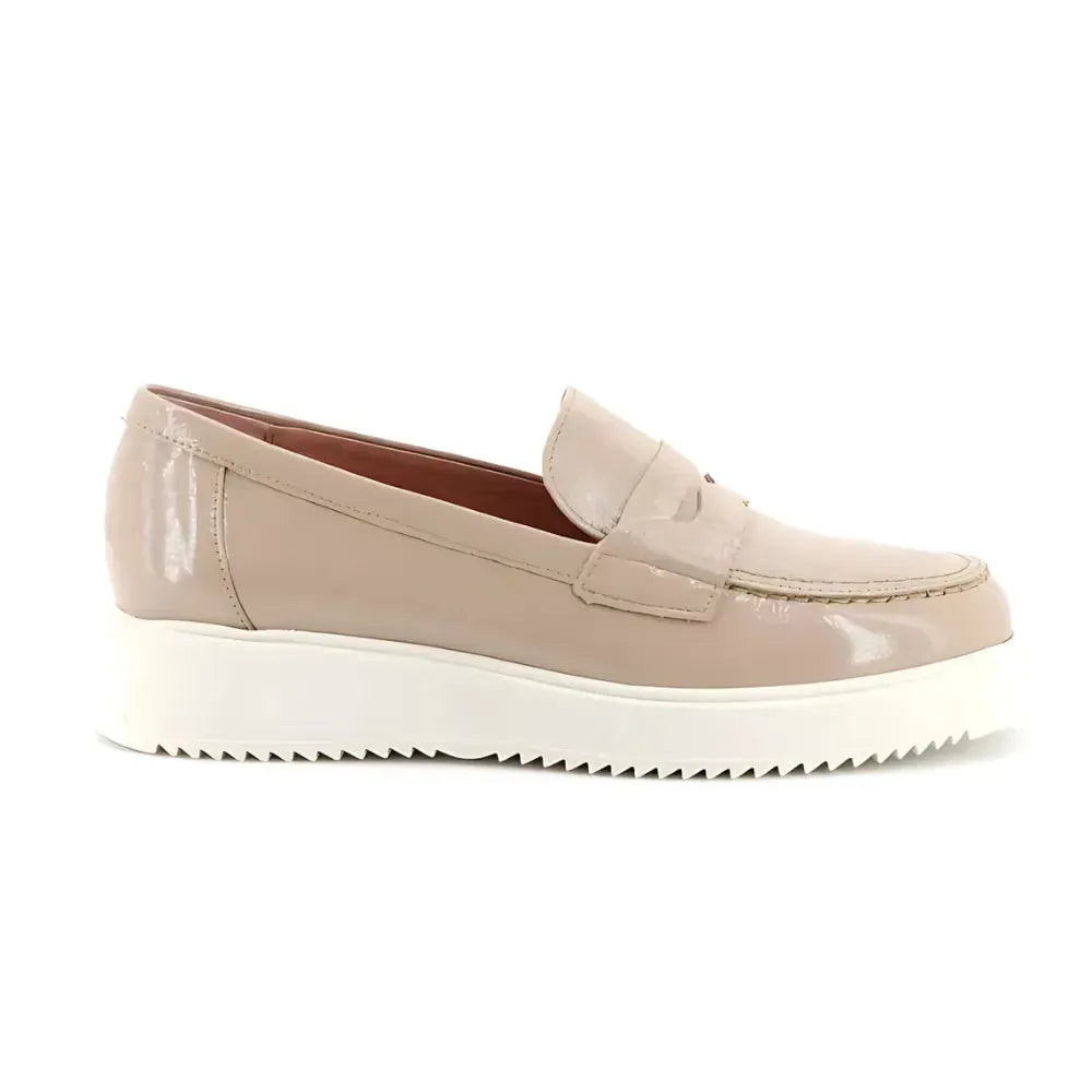 Pitillos Patent Nude Loafer with Platform Sole