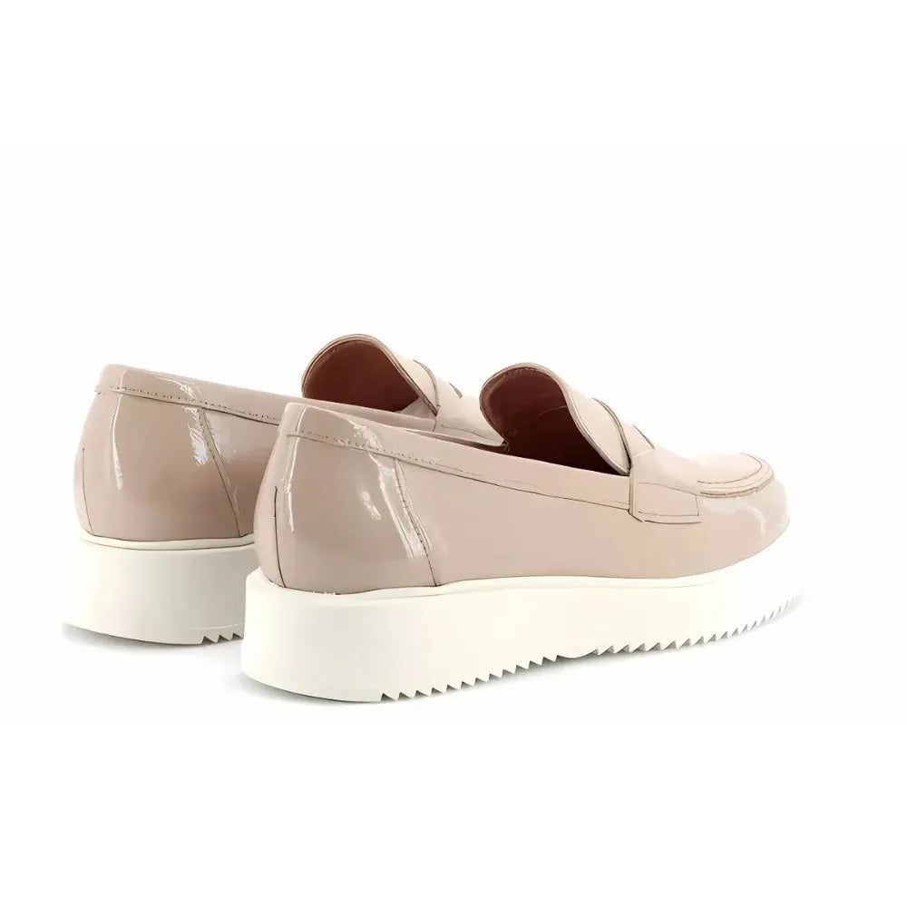 Pitillos Patent Nude Loafer with Platform Sole