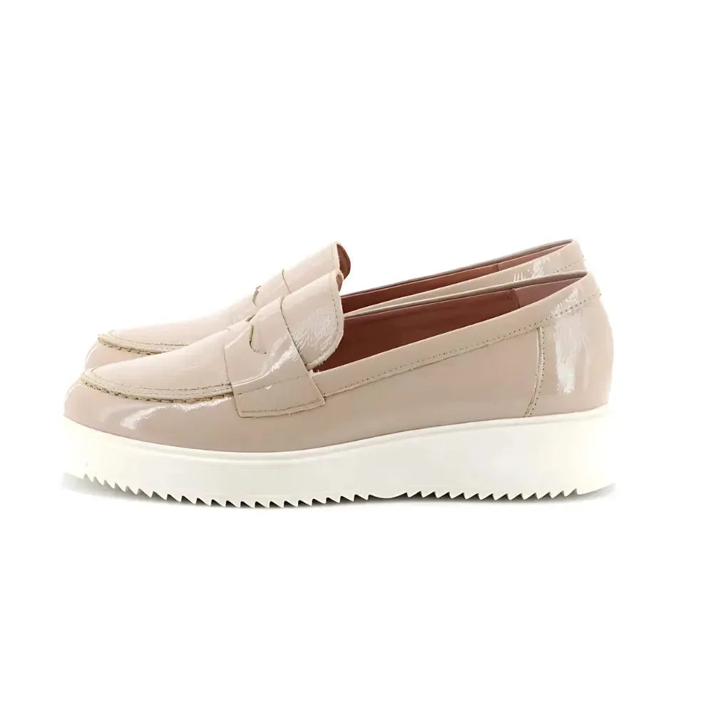 Pitillos Patent Nude Loafer with Platform Sole