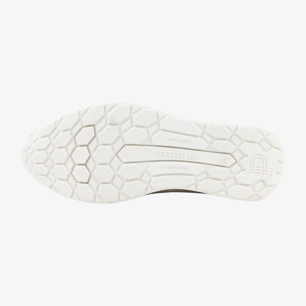 Pitillos Sofía Sporty Loafer – Nude & White Patent, Wide Fit