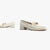 Pitillos Cream Leather Loafer with Gold Chain Trim