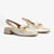 Pitillos María Slingback Loafer – Glacial Patent Mix, Gold Bar Detail