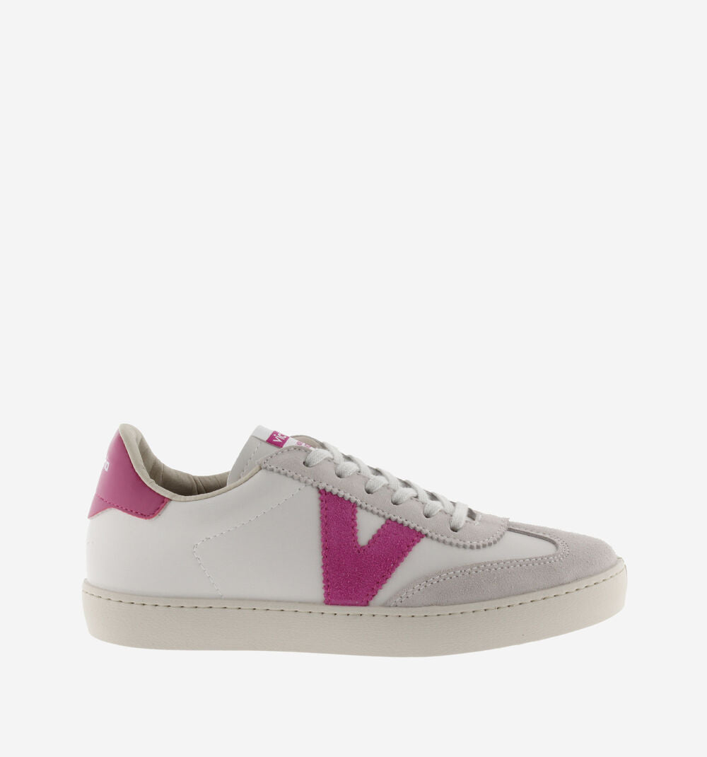     Front view of Victoria's Pink Accent White Trainer.
