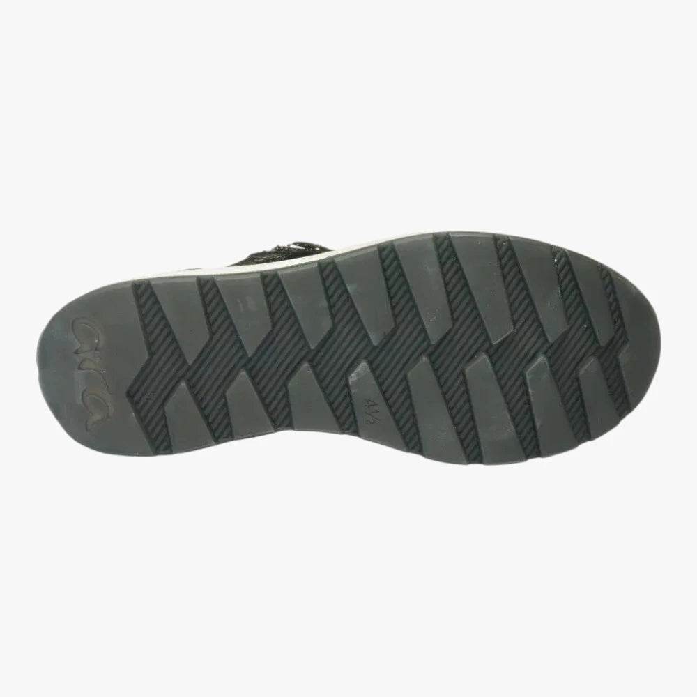 Ara New York Metallic Grey Wide Fit Leather Trainers