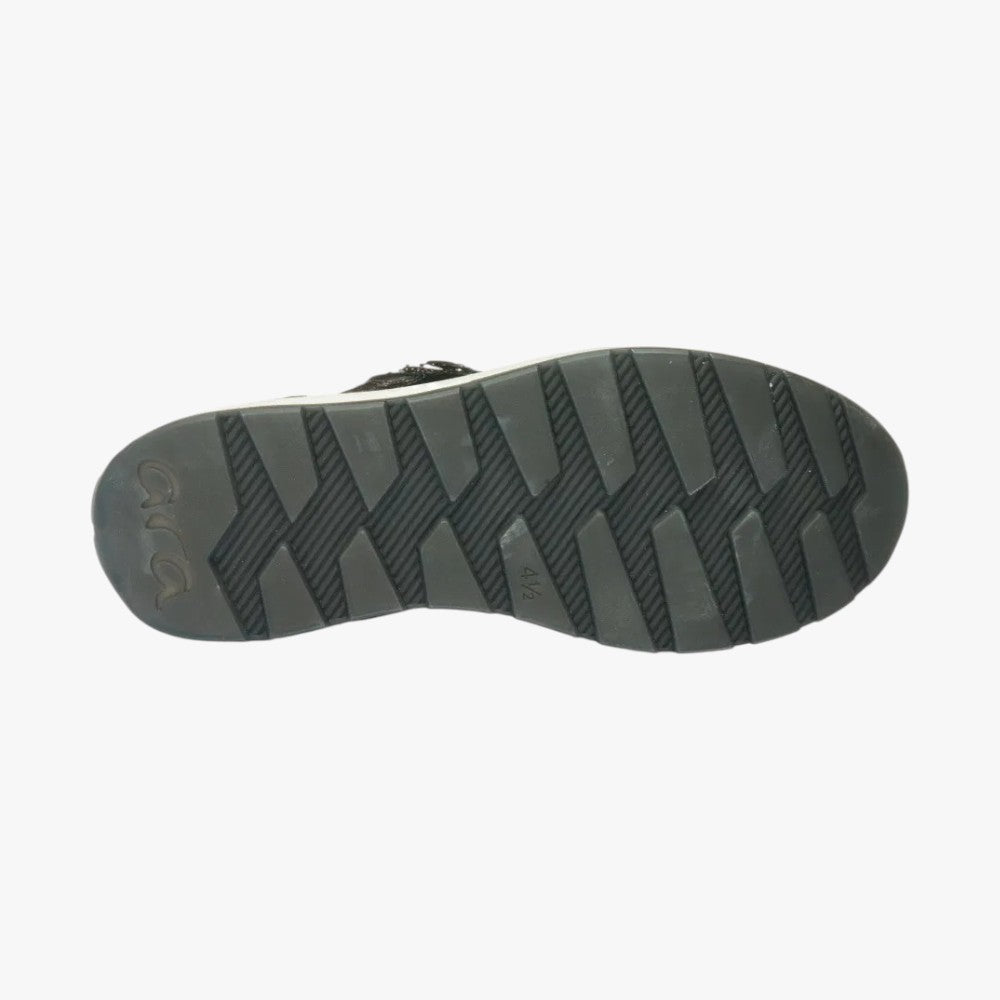 Ara New York Graphite & Steel Leather Trainers (Wide Fit) - Leavys Shoes