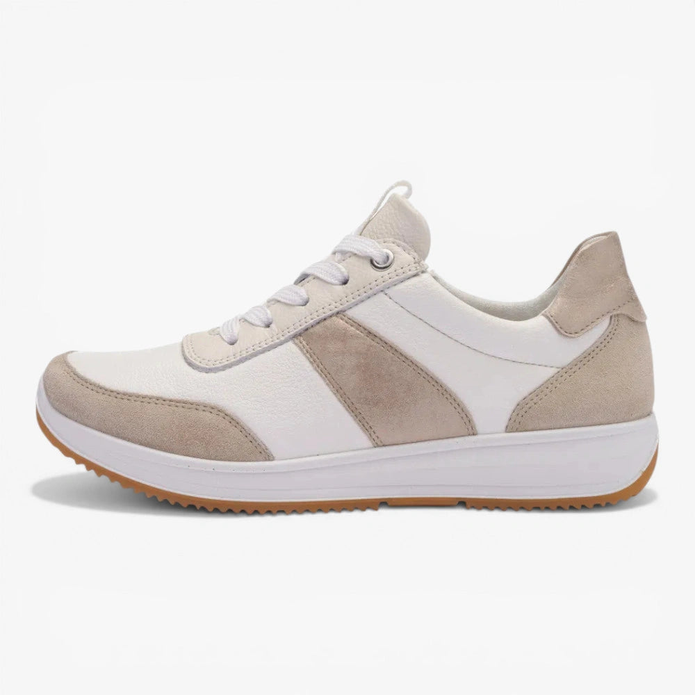 Ara White Cream Trainer (Wide Fit) Osaka