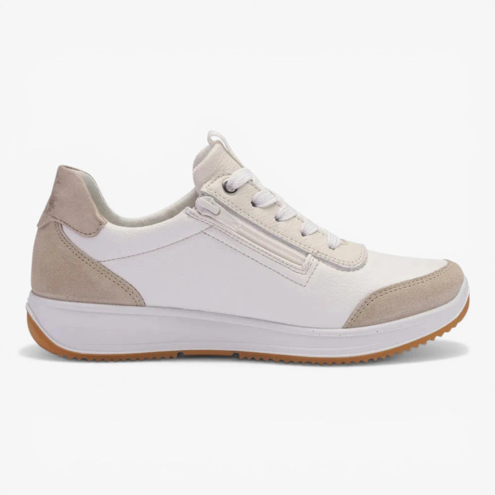 Ara White Cream Trainer (Wide Fit) Osaka