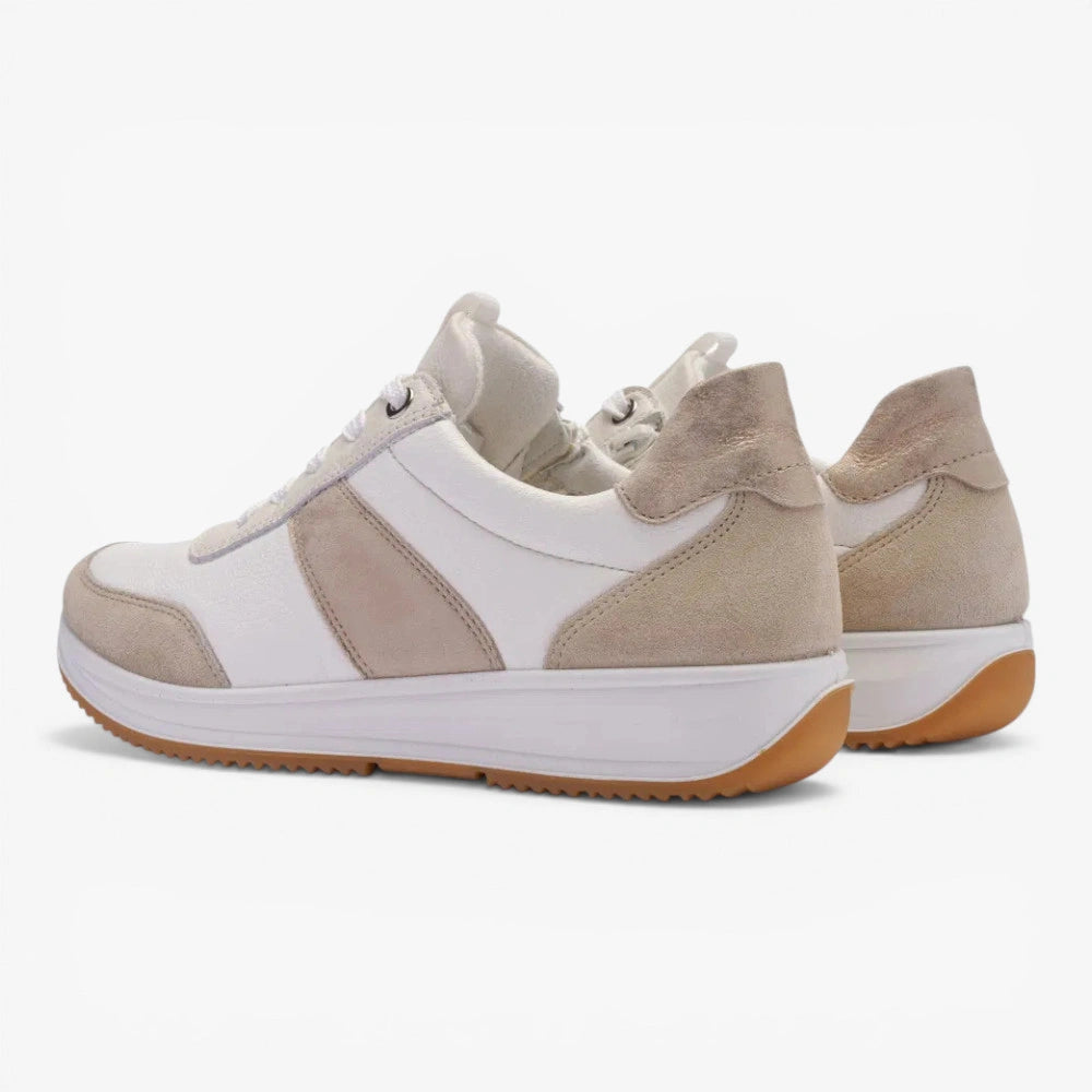 Ara White Cream Trainer (Wide Fit) Osaka