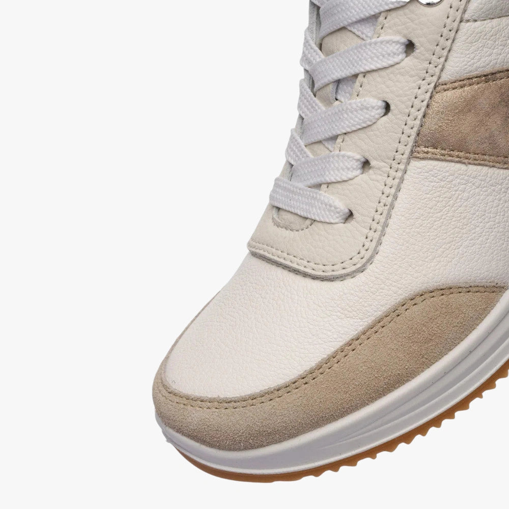 Ara White Cream Trainer (Wide Fit) Osaka