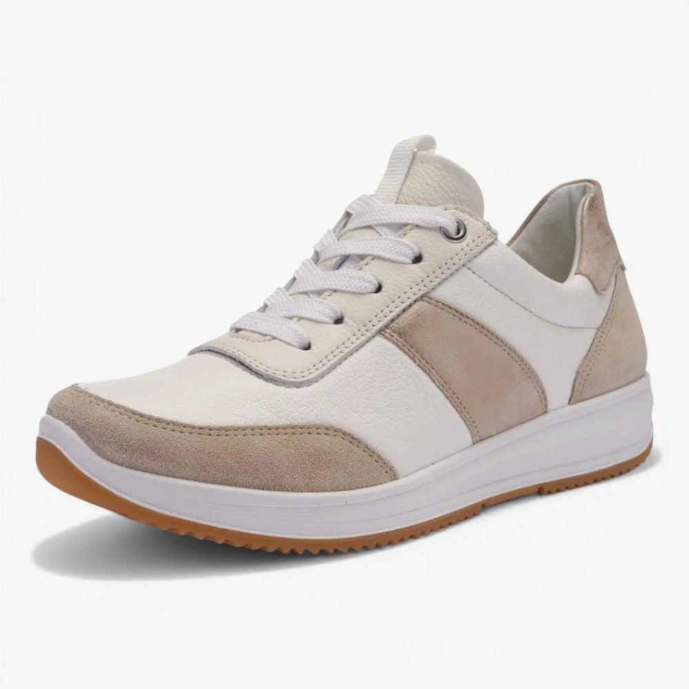 Ara White Cream Trainer (Wide Fit) Osaka
