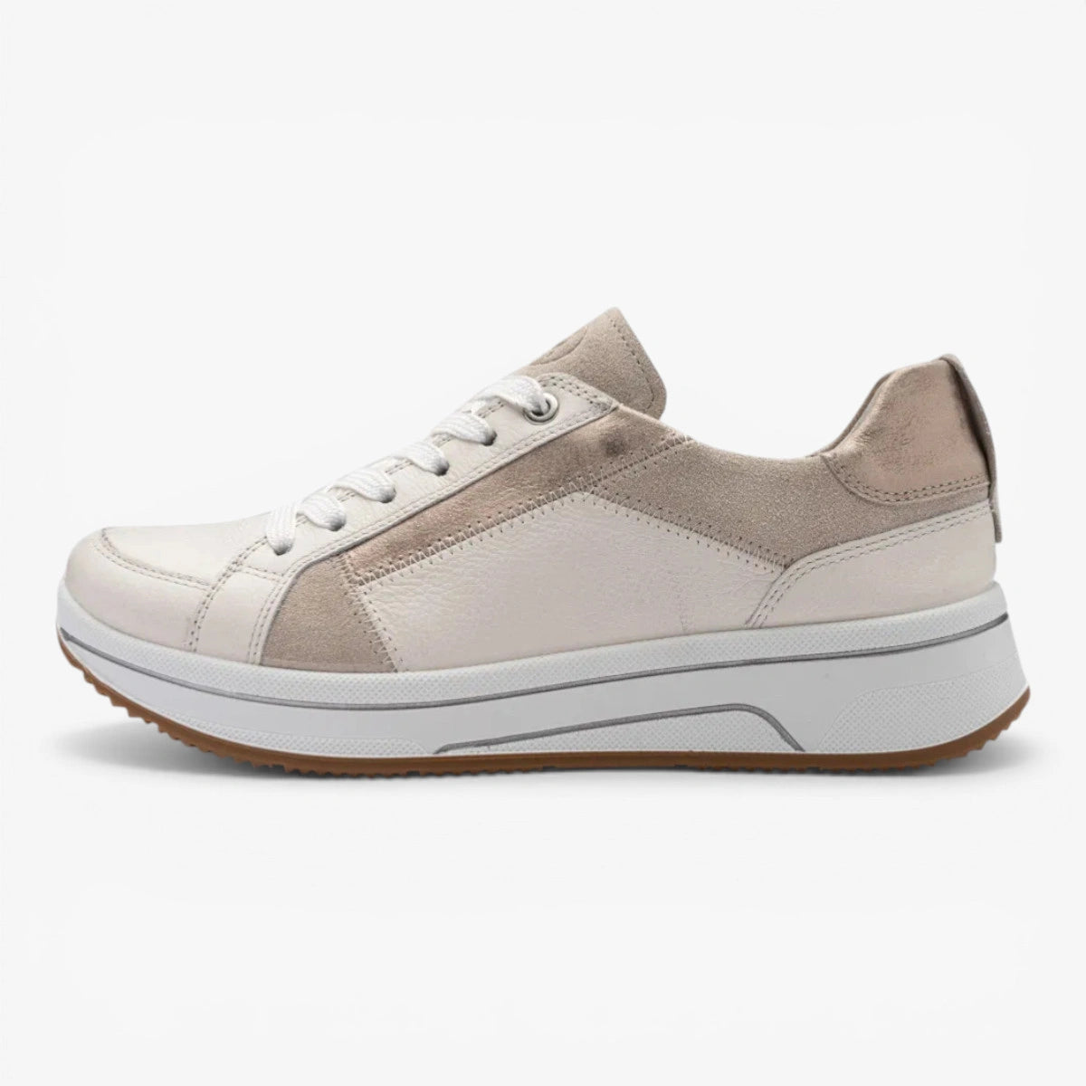 Ara Cream Shell Lace-up (Wide Fit) Sapporo