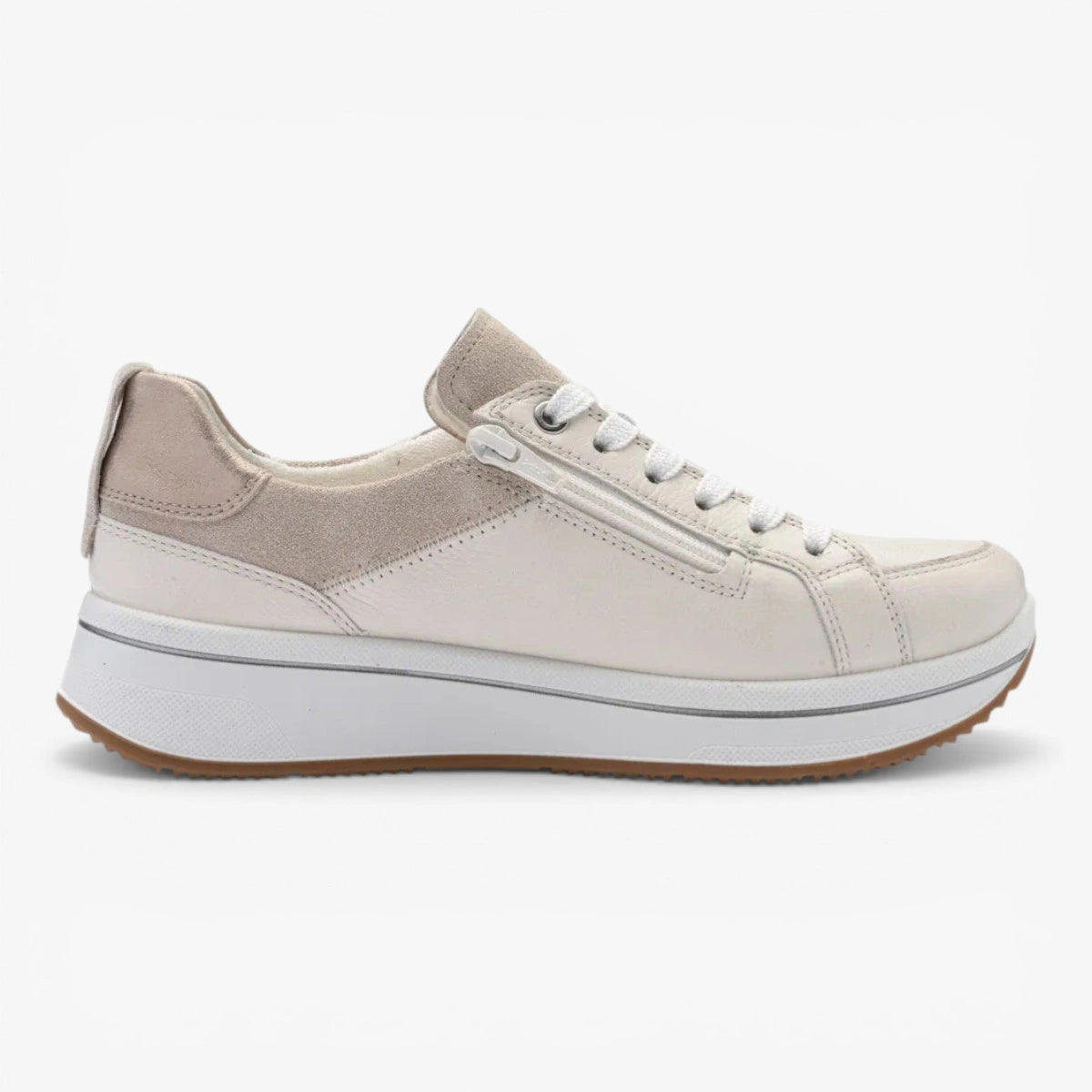 Ara Cream Shell Lace-up (Wide Fit) Sapporo