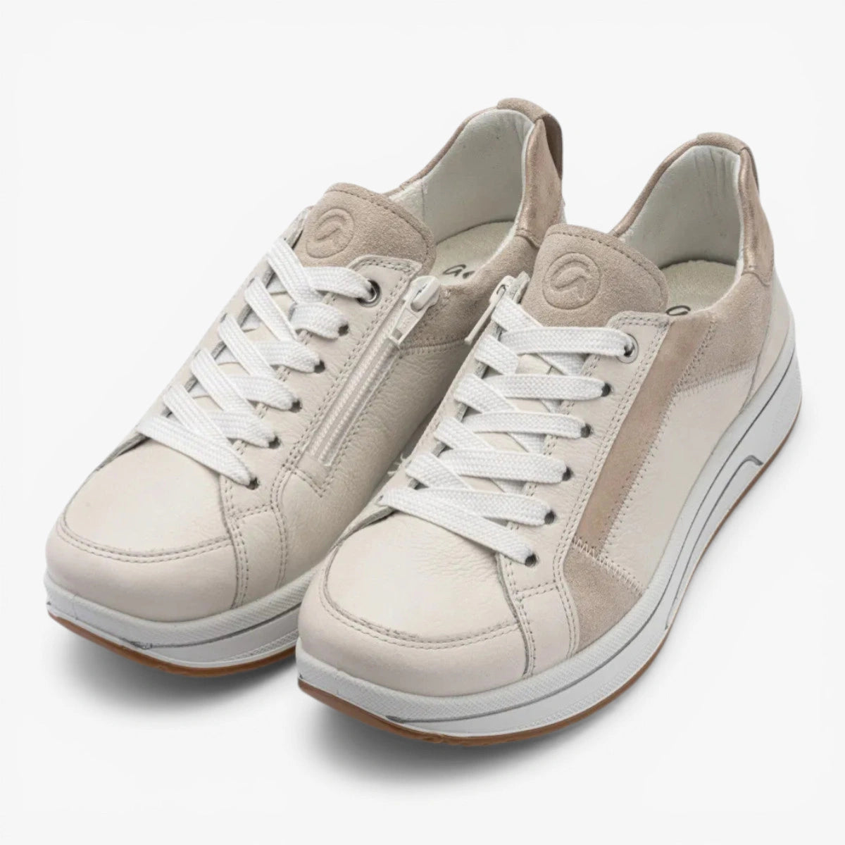 Ara Cream Shell Lace-up (Wide Fit) Sapporo