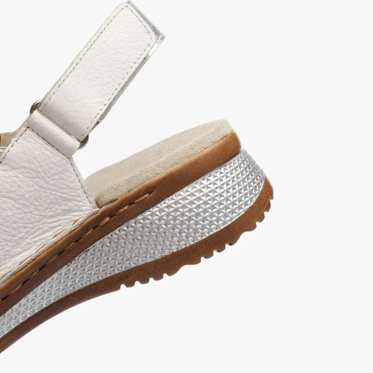 Ara Silver White Sandal (Velcro Fastening) - Hawaii