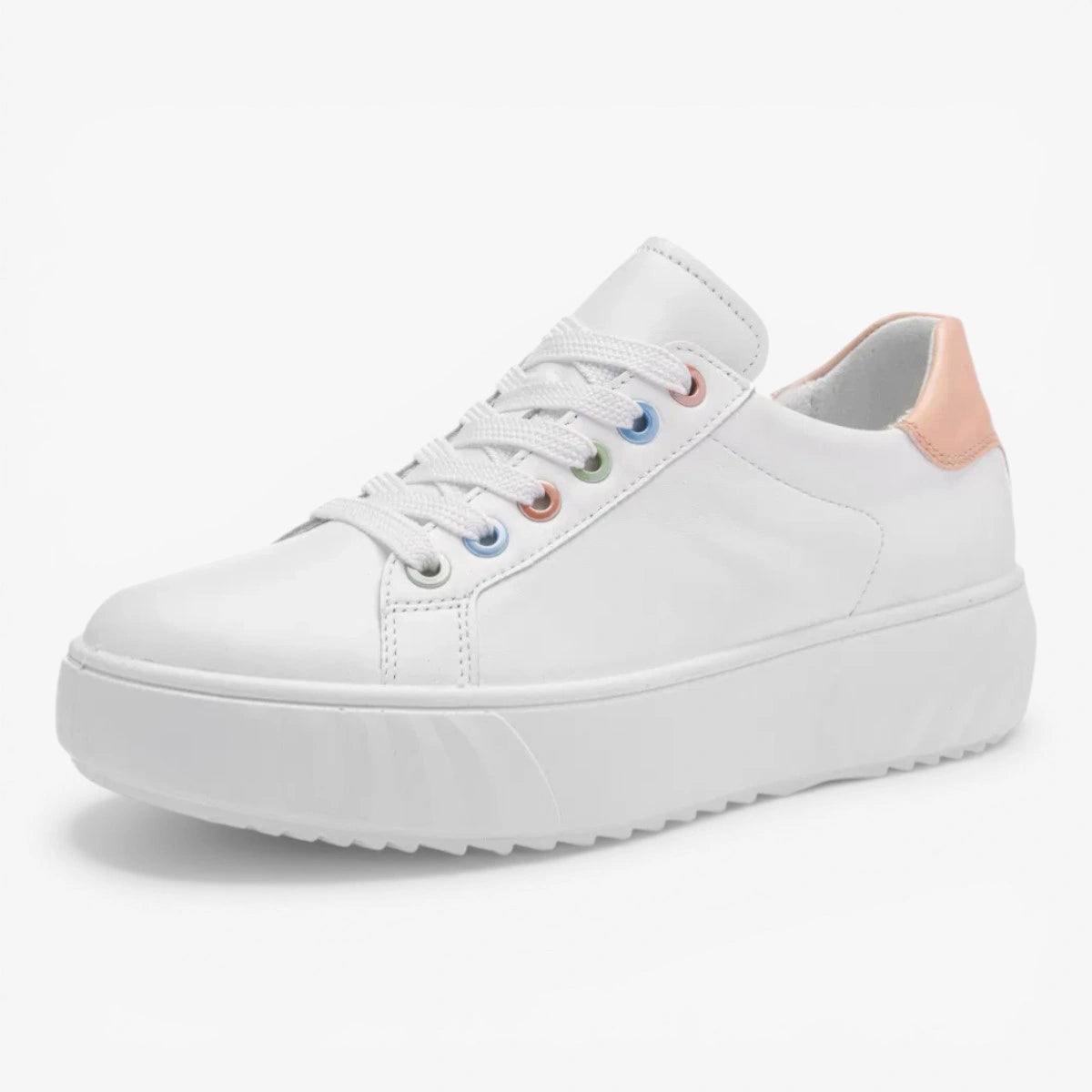 Ara White Trainer (Wide Fit) Monaco
