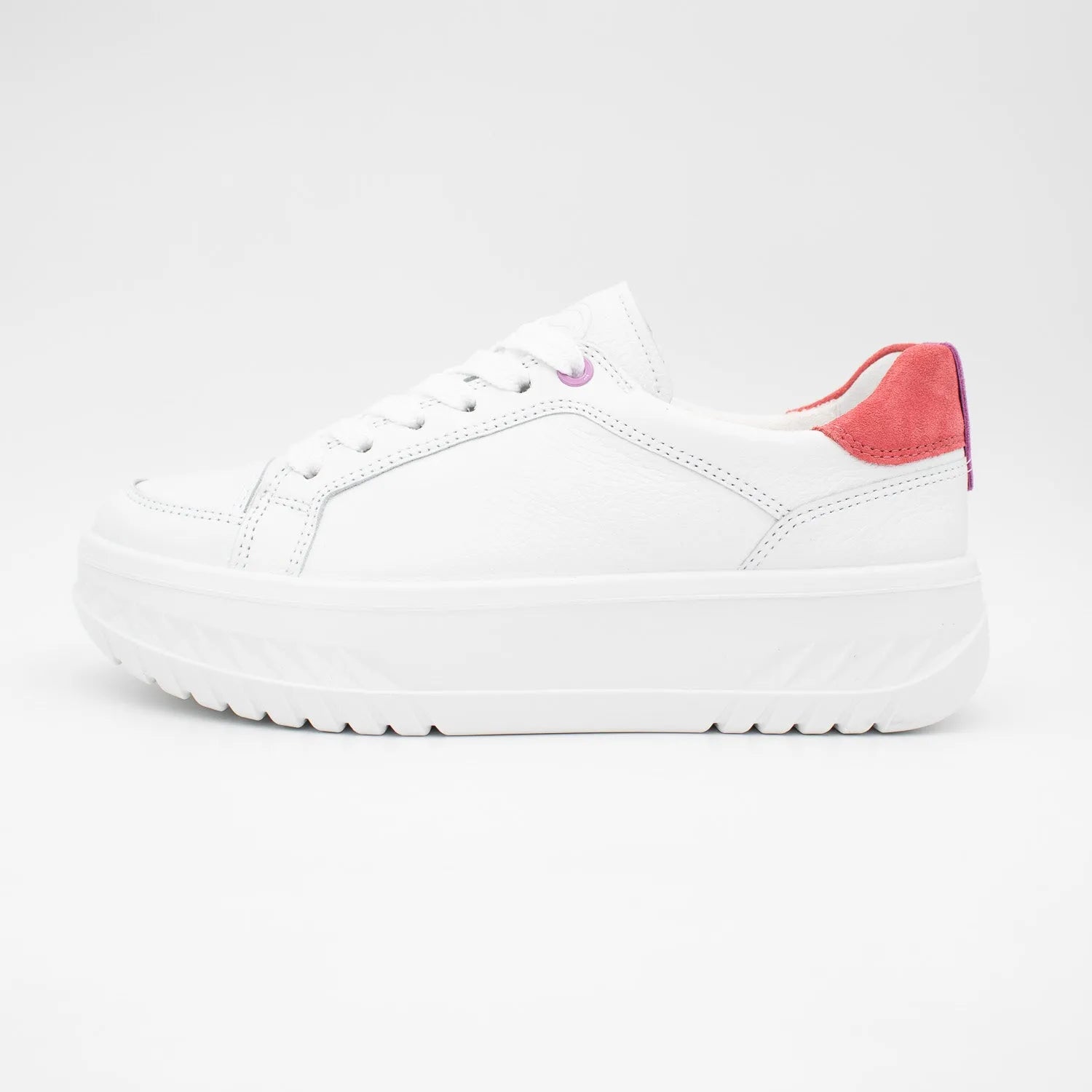 Ara Monaco White & Pink Leather Shoe – Wide Fit & HighSoft Comfort - Leavys Shoes