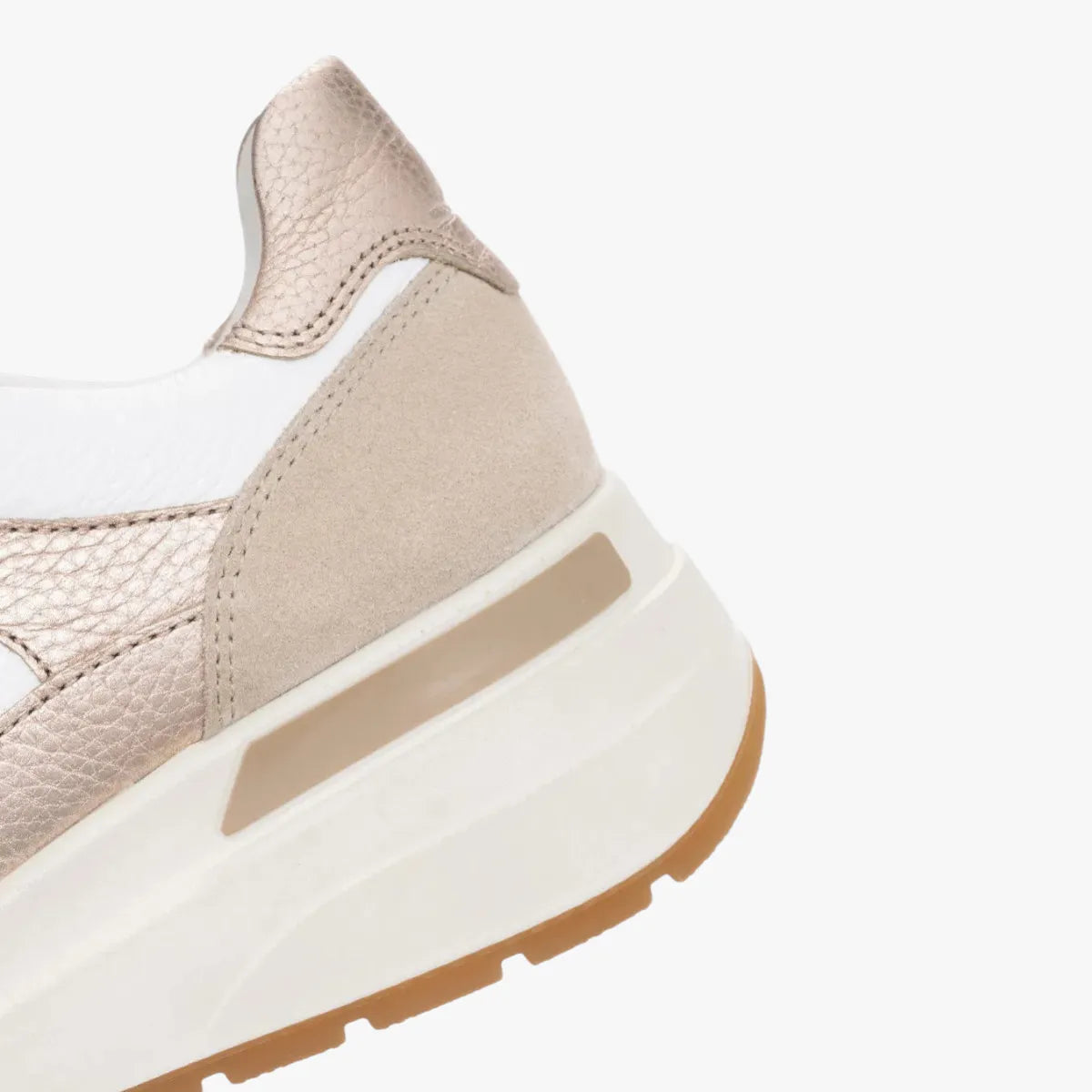 Ara Beige White Trainer (Lace-Up & Zip) Garda