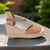 XTI Camel Faux Suede Espadrille Wedge Sandals with Vegan Certification