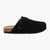 Xti Black Suede Clog Slip-Ons with Cork Footbed