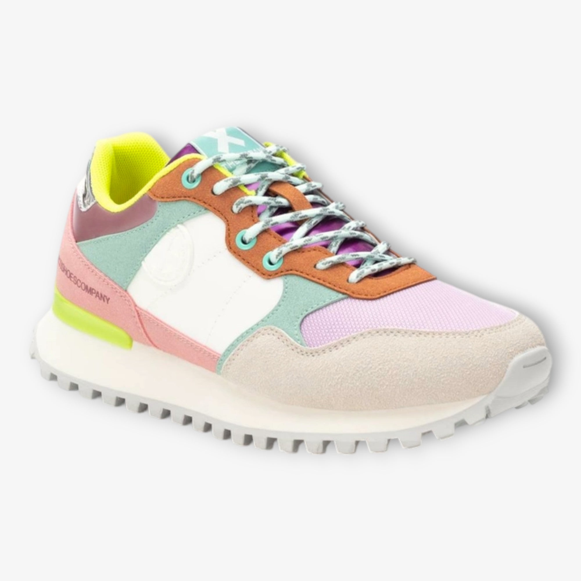 XTI White Trainers with Multicoloured Details and Wedge Sole - Leavys Shoes