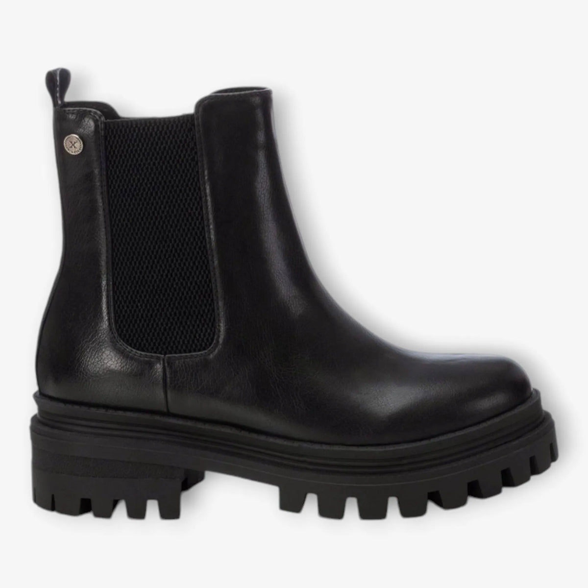 XTI Black Ankle Boots with Chunky Sole - Leavys Shoes