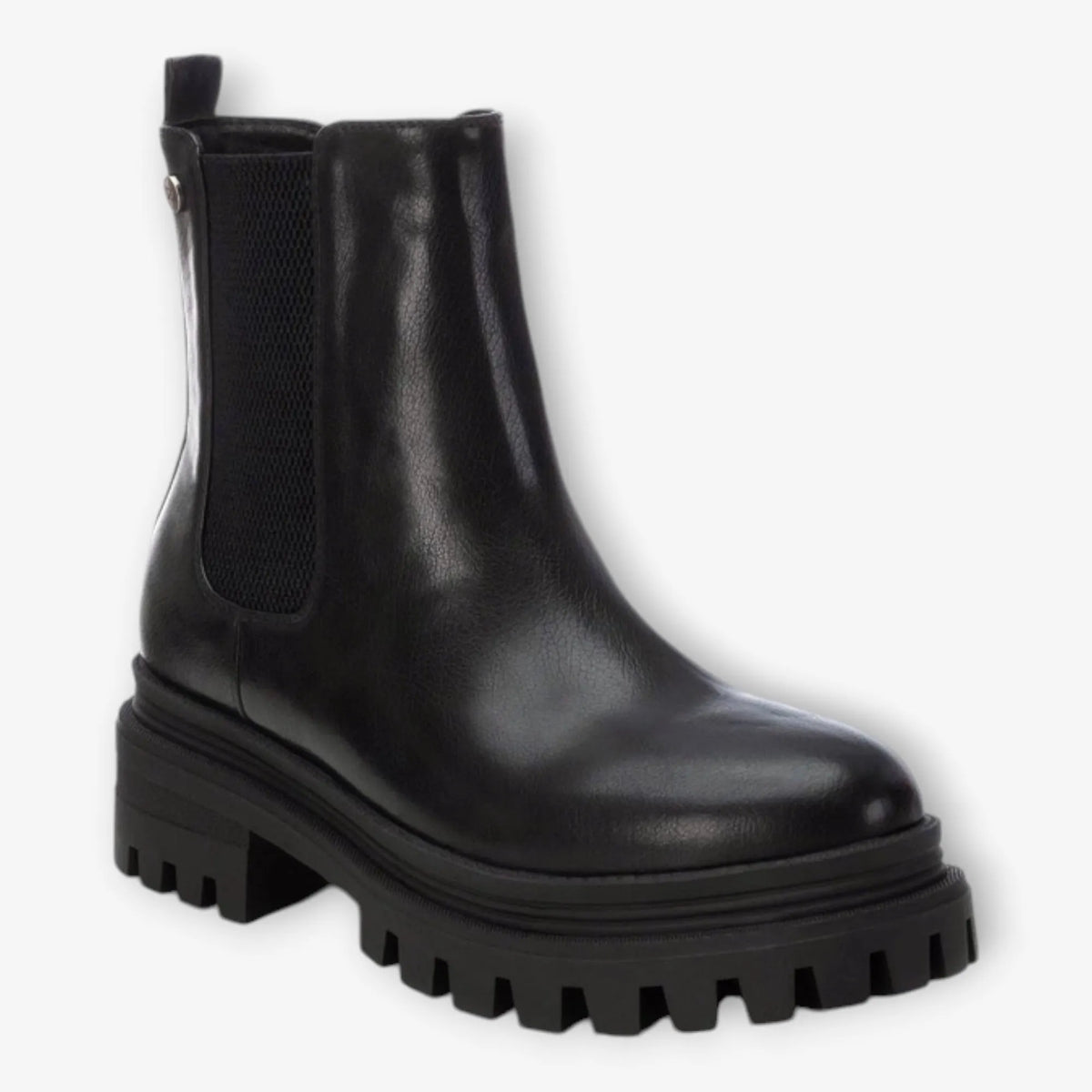 XTI Black Ankle Boots with Chunky Sole - Leavys Shoes