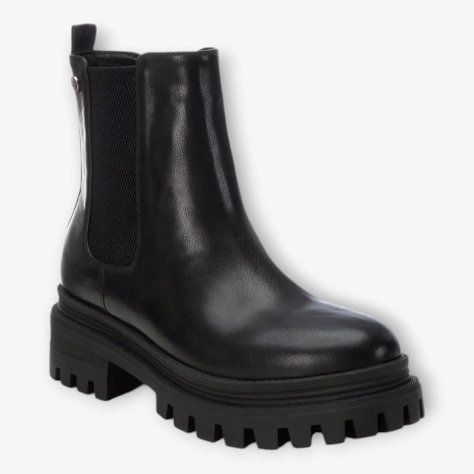 XTI Black Ankle Boots with Chunky Sole - Leavys Shoes